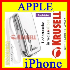 Krusell Dawn Case Etui Ledertasche 75327 Apple iPhone weiss silber