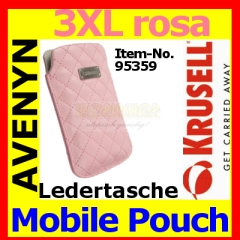 Krusell Designer Universal Ledertasche Avenyn 95359 Größe 3XL rosa pink rose Innenabmessung 133x71x10 mm Mobile Pouch Tasche Etui Case